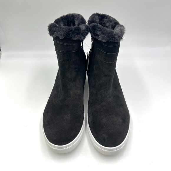 Blondo Size 9.5 Glade Black Suede Leather Waterproof Hi Top Sneakers Booties - Picture 2 of 11